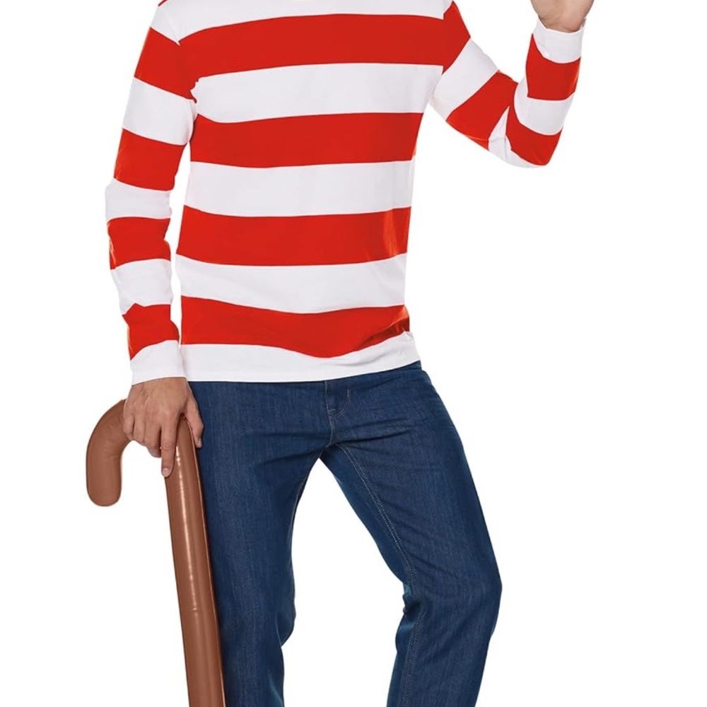 Where is Waldo Halloween costume Striped Long Sleeve Shirt size medium